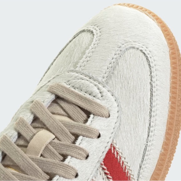adidas Samba OG Pony Hair Wonder Beige / Cream White / Better Scarlet - Picture 8 of 12